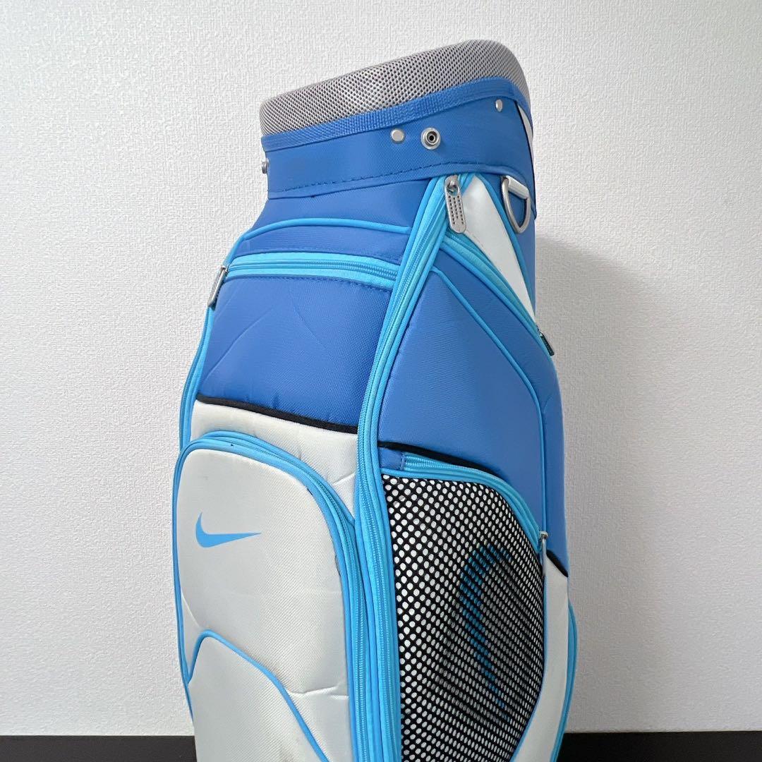 希少 NIKE ナイキ キャディバッグ 6分割 ブルー ホワイトゴルフバッグ軽量