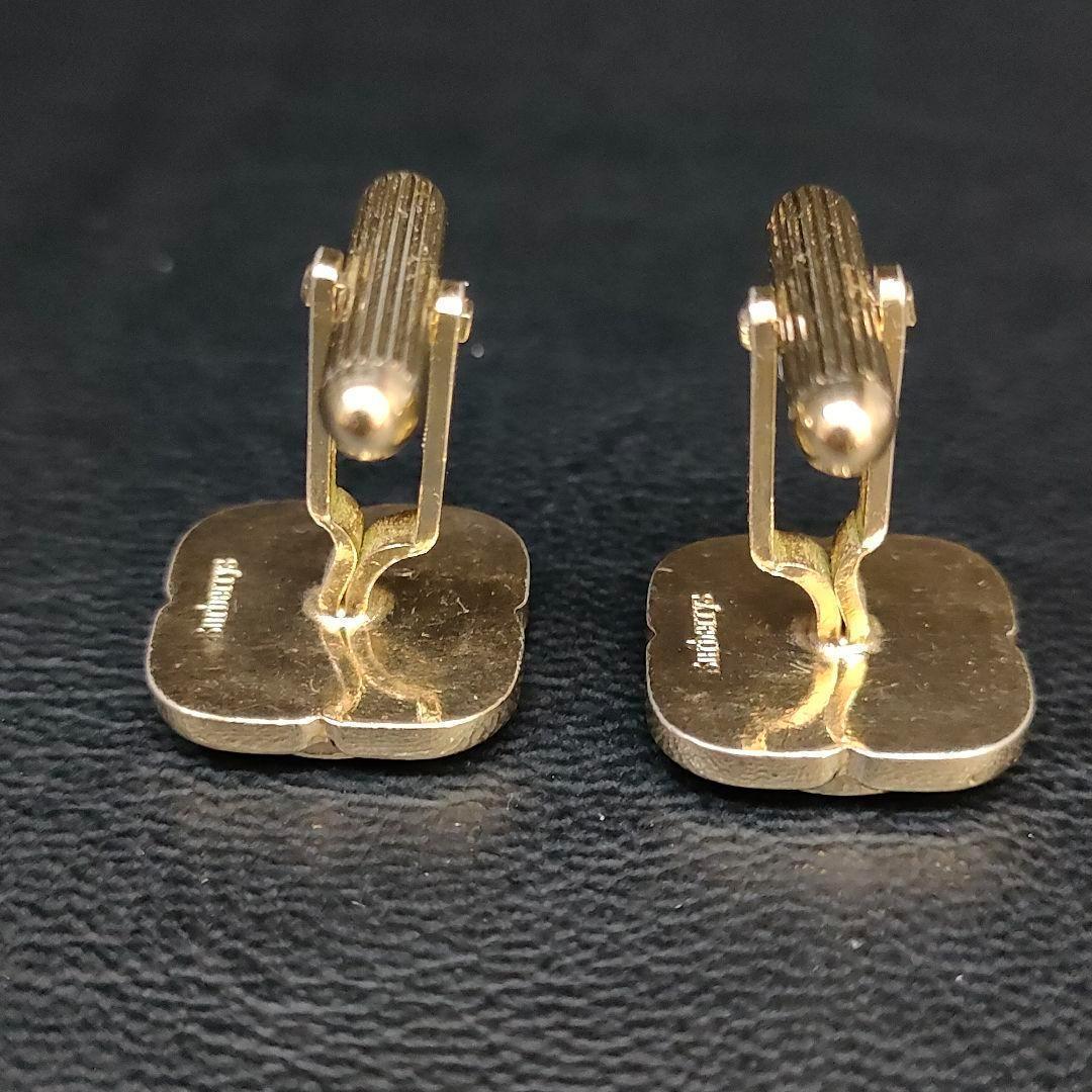 【極美品】Burberryバーバリー　カフス　グリーン　ゴールド 　ブルー　騎馬