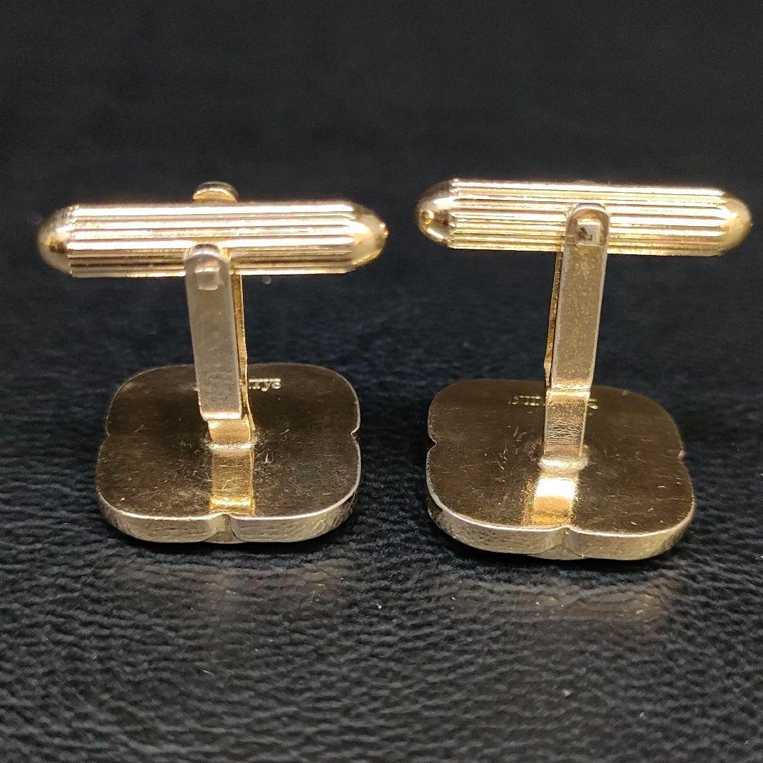 【極美品】Burberryバーバリー　カフス　グリーン　ゴールド 　ブルー　騎馬