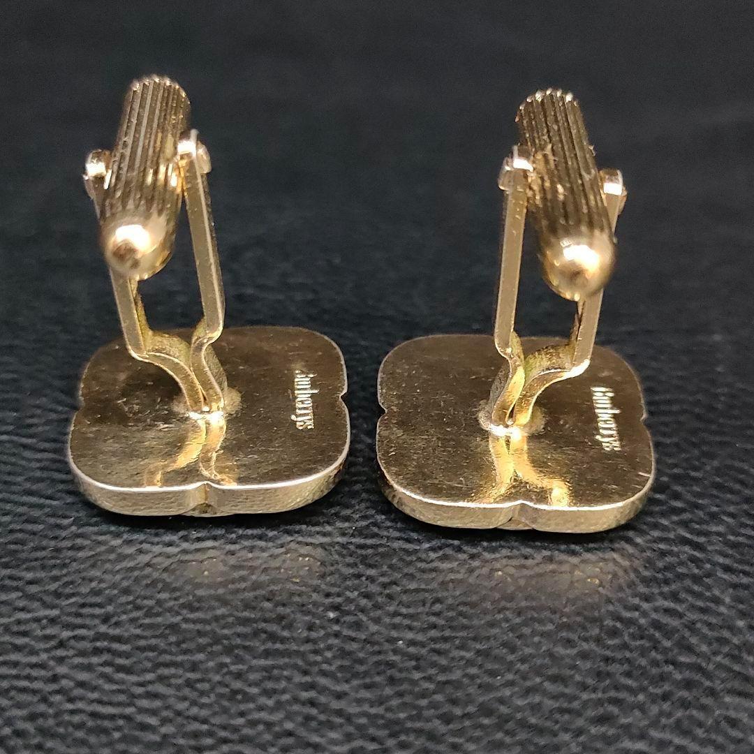 【極美品】Burberryバーバリー　カフス　グリーン　ゴールド 　ブルー　騎馬