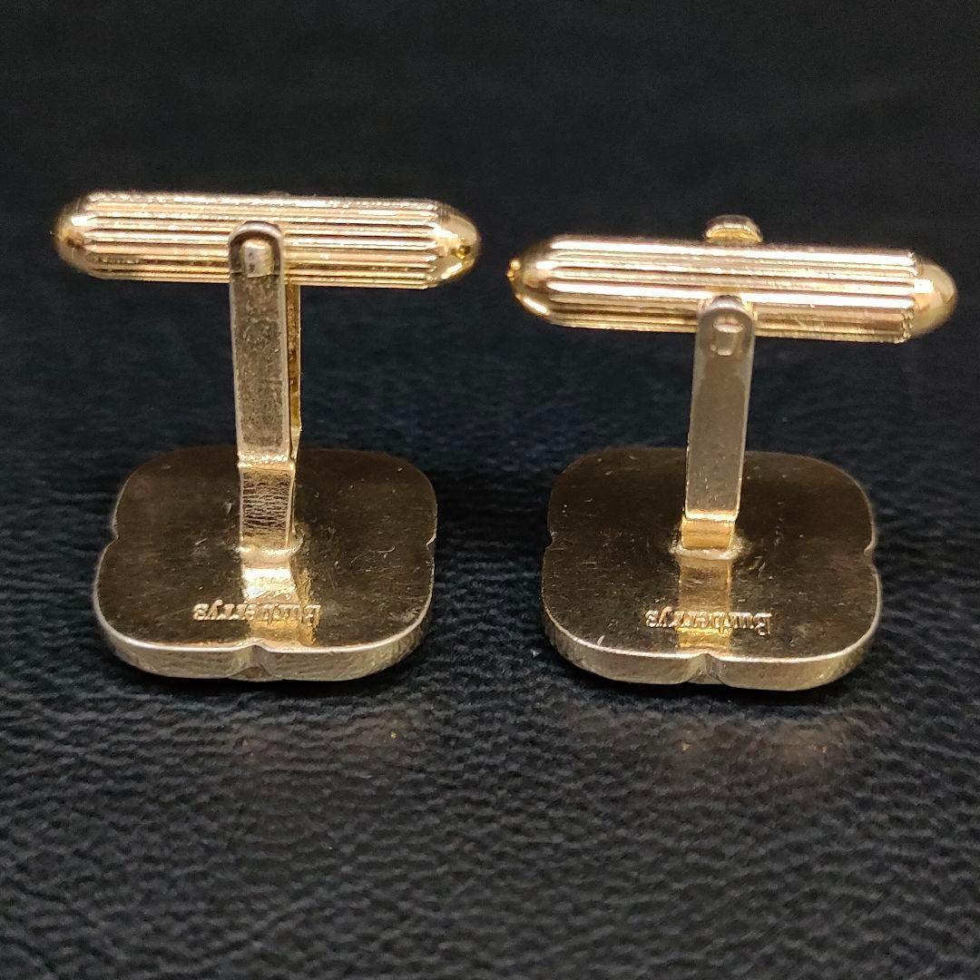 【極美品】Burberryバーバリー　カフス　グリーン　ゴールド 　ブルー　騎馬