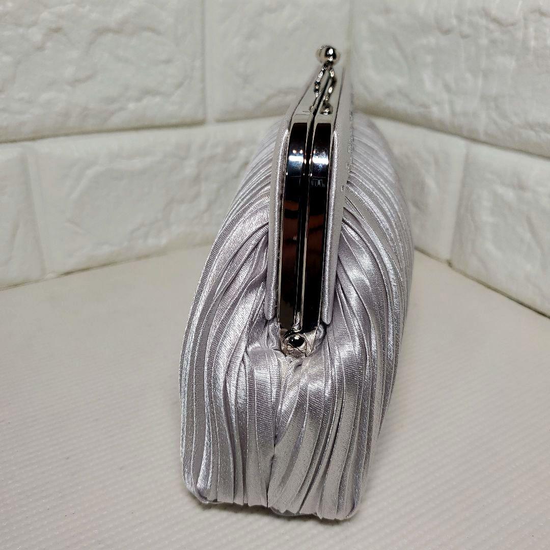 【極美品】Tokyo SOIR シルバー プリーツ パーティーバッグ 箱付き