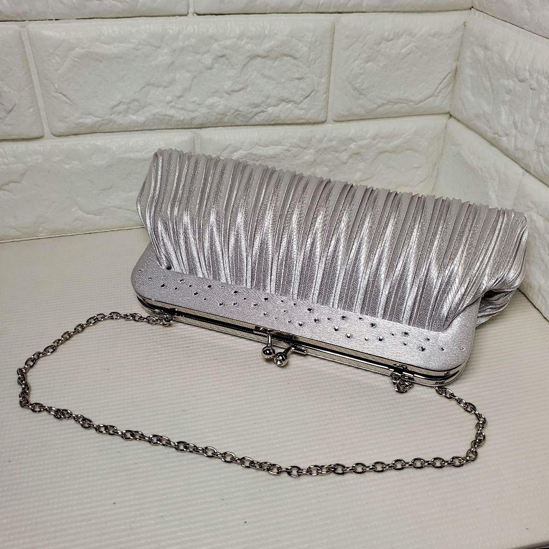 【極美品】Tokyo SOIR シルバー プリーツ パーティーバッグ 箱付き