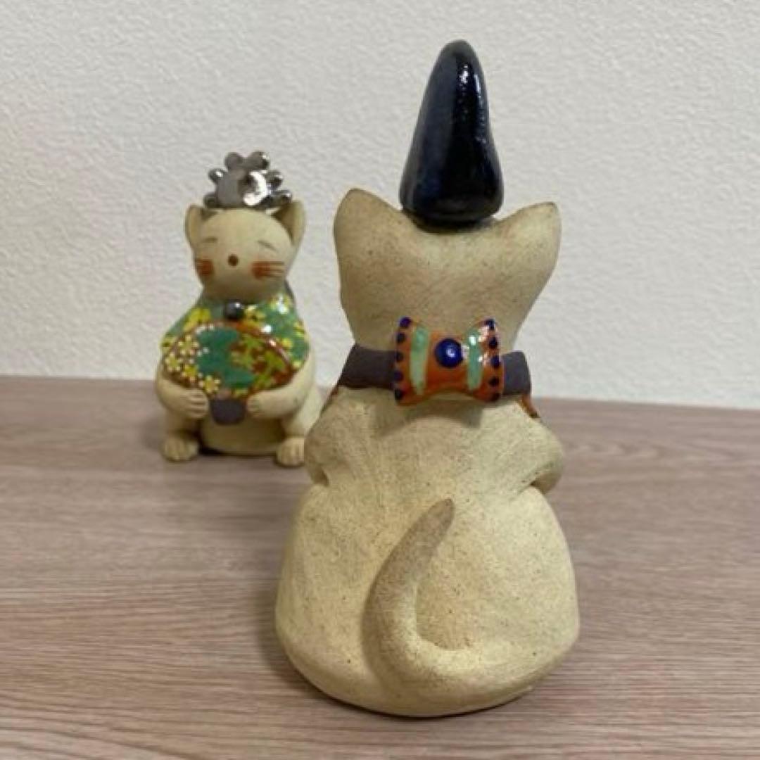 一点物　希少　益子焼　加藤麻里作　陶器雛人形 猫の嫁入り