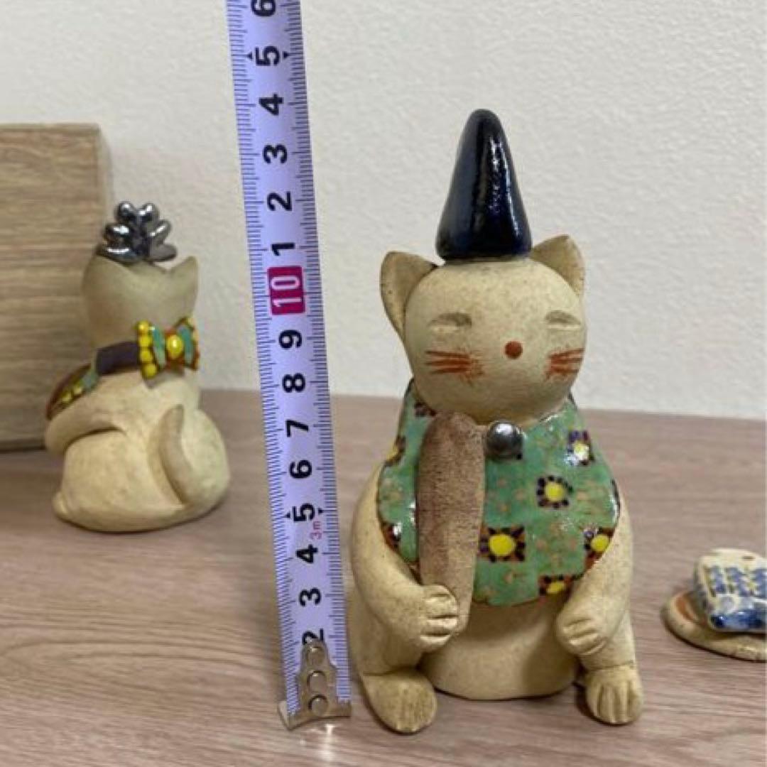 一点物　希少　益子焼　加藤麻里作　陶器雛人形 猫の嫁入り