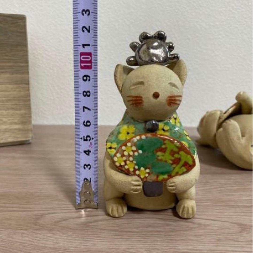 一点物　希少　益子焼　加藤麻里作　陶器雛人形 猫の嫁入り