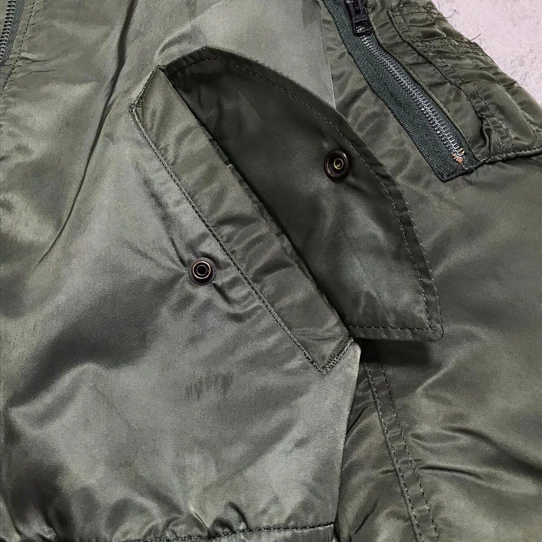 90s ALPHA ビンテージフライトジャケット　MA-1 USA製 オリーブ