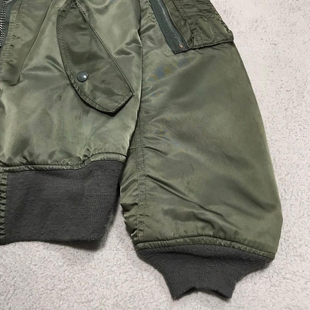 90s ALPHA ビンテージフライトジャケット　MA-1 USA製 オリーブ