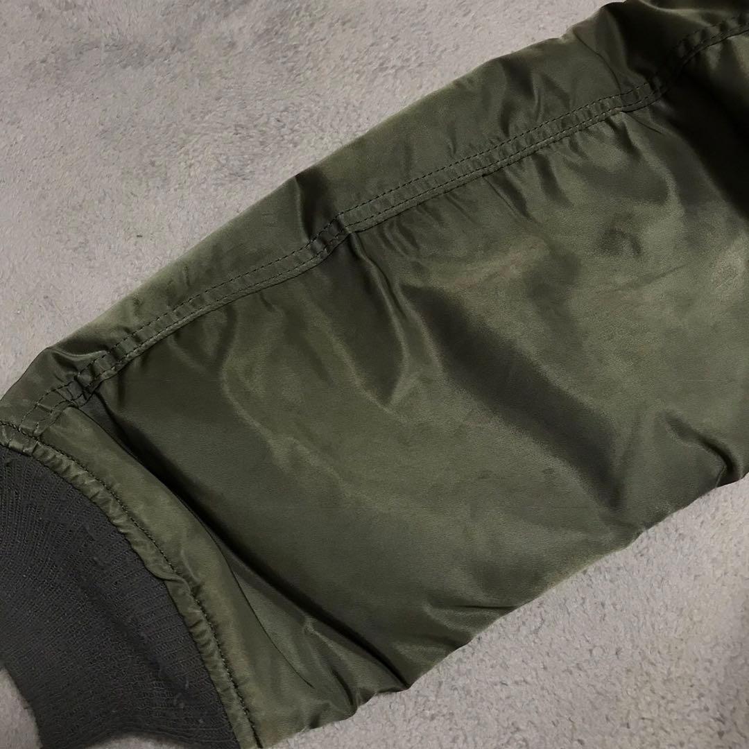 90s ALPHA ビンテージフライトジャケット　MA-1 USA製 オリーブ