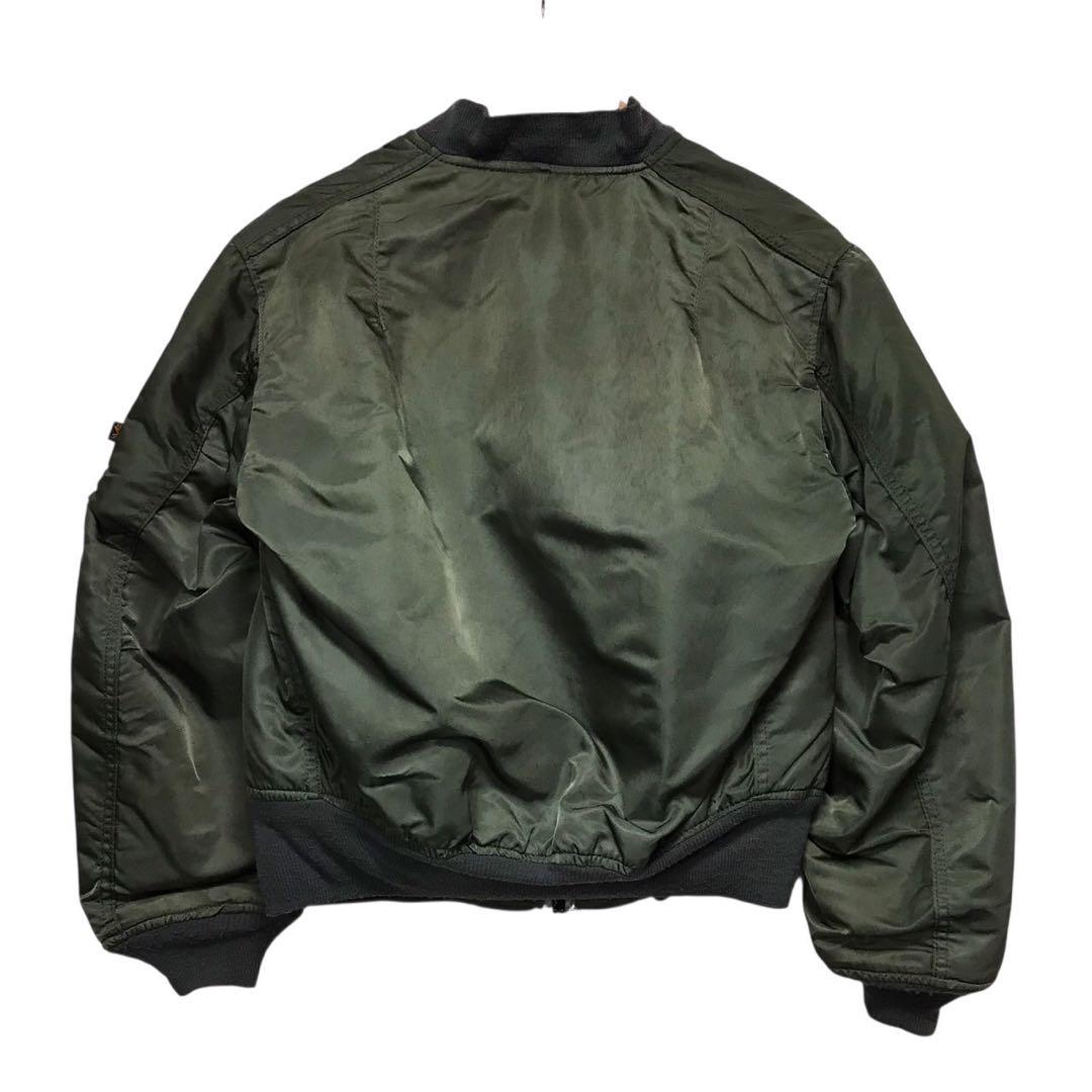 90s ALPHA ビンテージフライトジャケット　MA-1 USA製 オリーブ