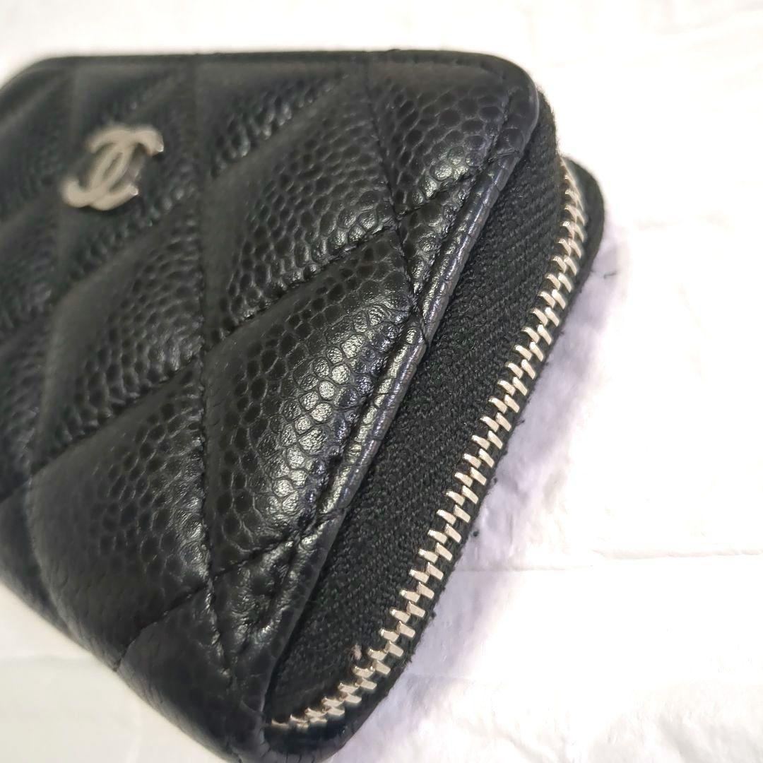 CHANEL シャネル マトラッセ ケース 小銭入れ 黒 シルバー