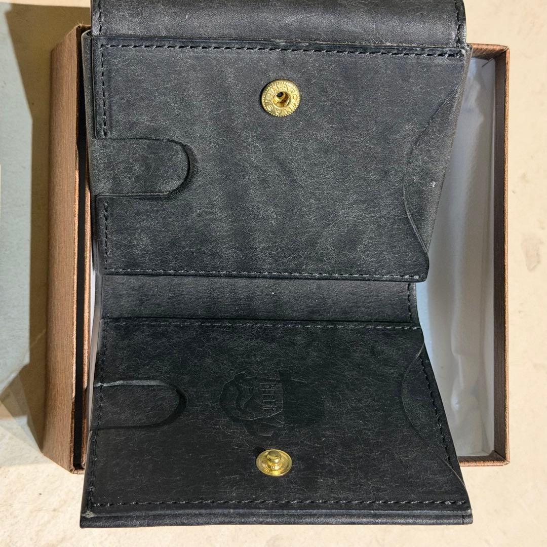 【未使用】BEER BELLY ビアベリー　黒レザーコンパクトウォレット