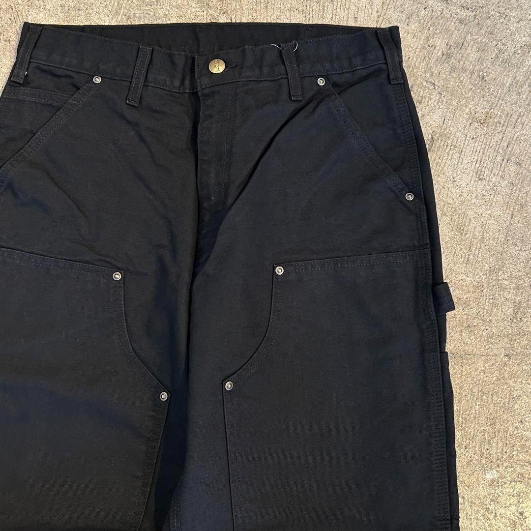 新品 カーハート B136 ウォッシュド ダック ダブルニー パンツ黒 W32