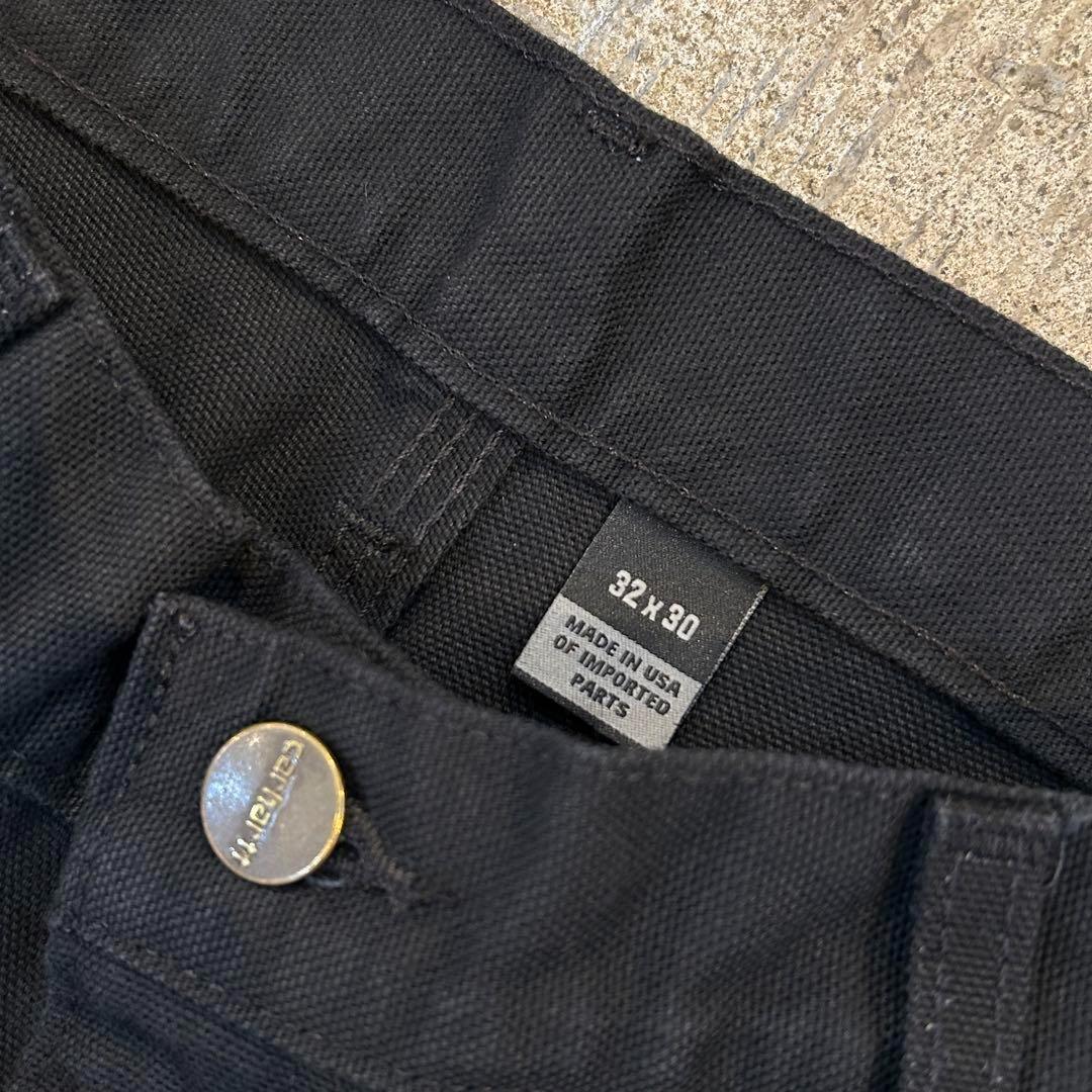 新品 カーハート B136 ウォッシュド ダック ダブルニー パンツ黒 W32