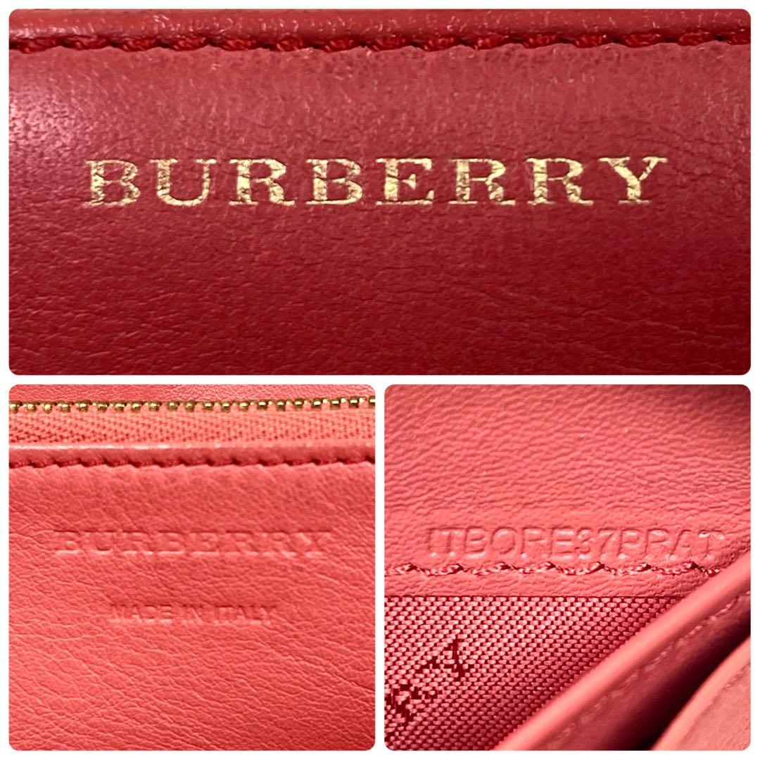 バーバリー　長財布　ノバチェック　本革　ラウンドファスナー　ロゴ　シャドーホース