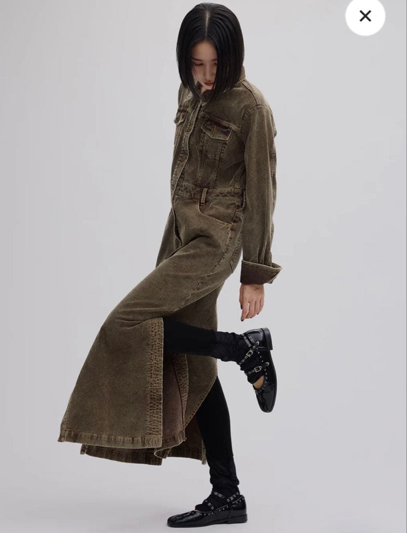 y.o　AMERI I LINE CORDUROY SHIRT DRESS