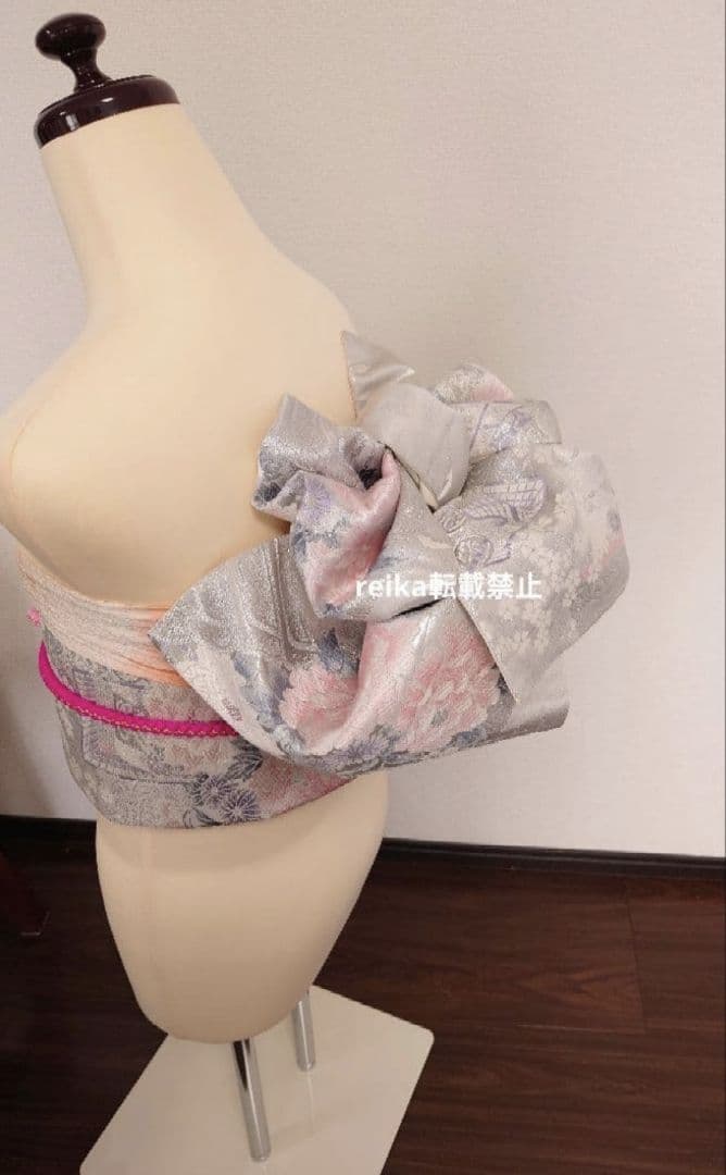 正絹　二部式　作り帯　ハーフ成人式　十三詣り　振袖　成人式　 一点物