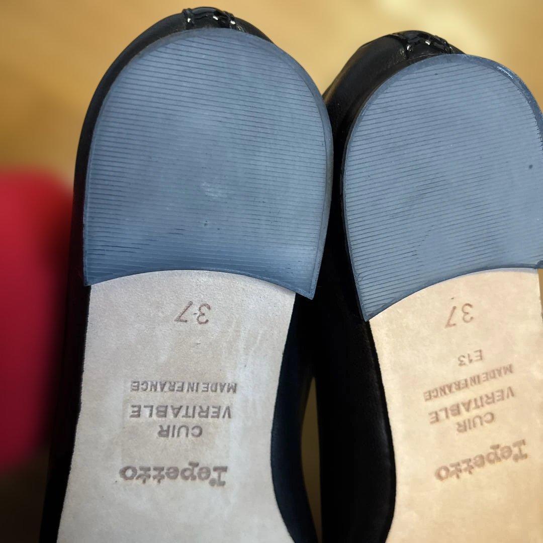 Repetto ブラック バレエシューズ フラット