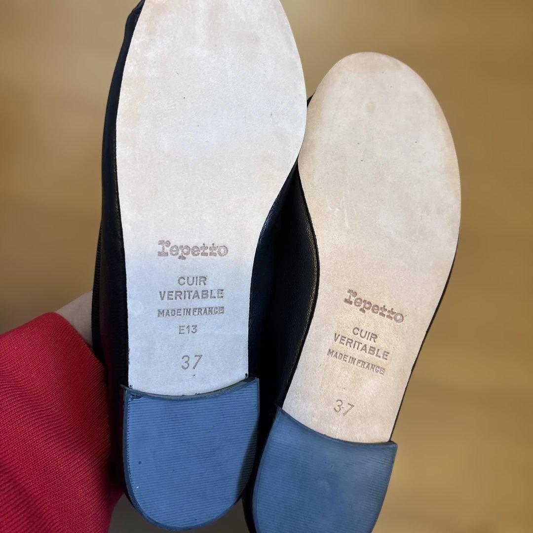 Repetto ブラック バレエシューズ フラット