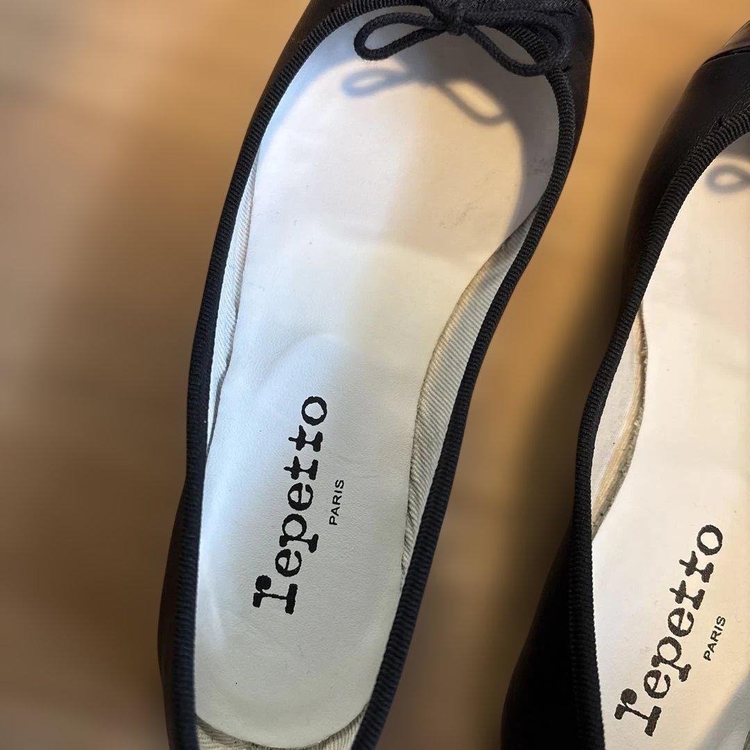 Repetto ブラック バレエシューズ フラット