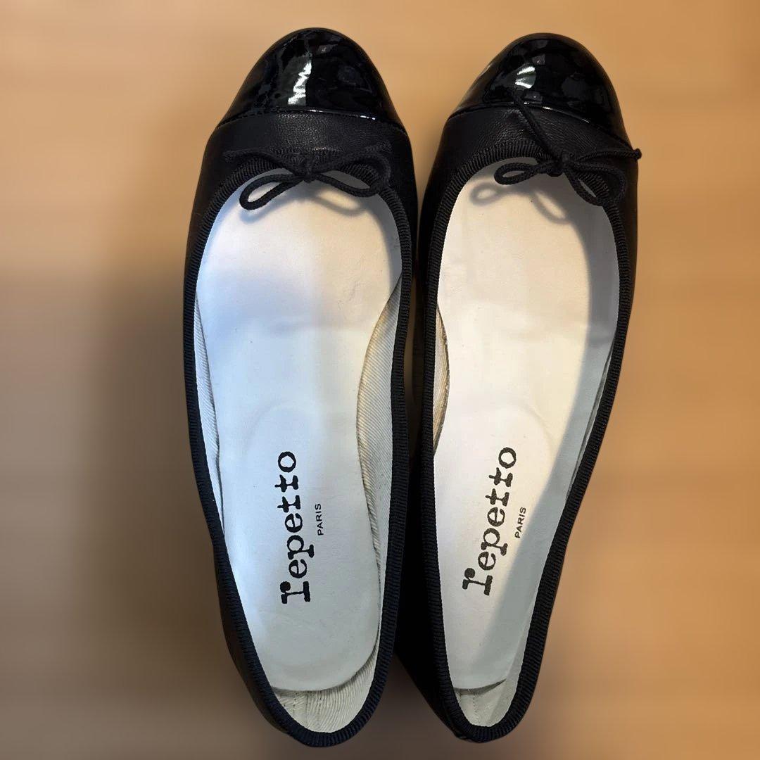 Repetto ブラック バレエシューズ フラット