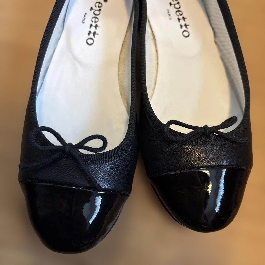 Repetto ブラック バレエシューズ フラット
