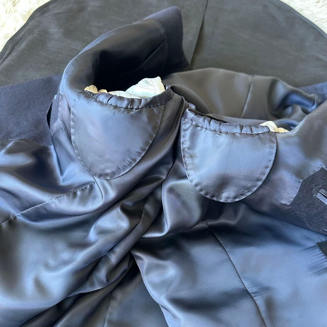 新品未使用　スーツ　ダブルブレスト　日本製生地　ネイビー　BE8　大きいサイズ