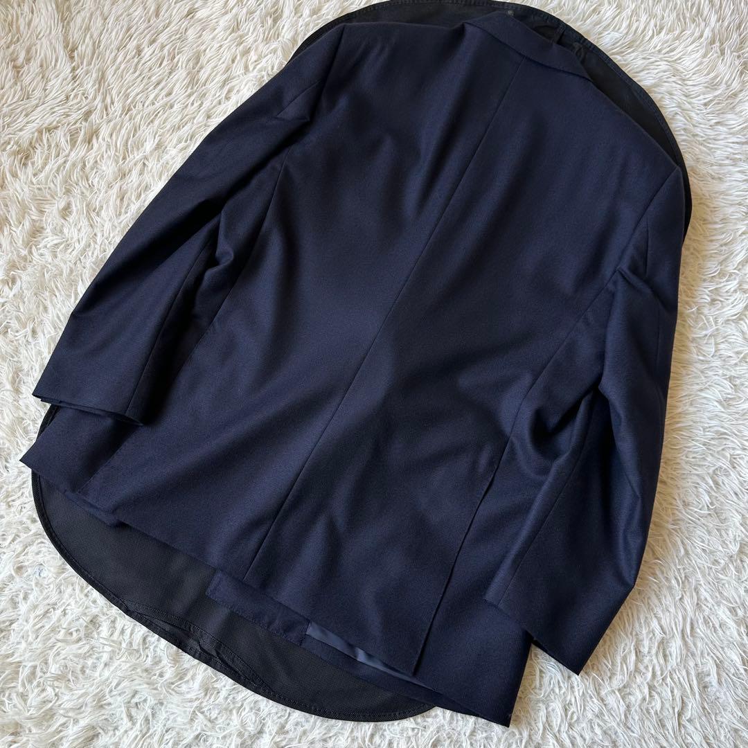 新品未使用　スーツ　ダブルブレスト　日本製生地　ネイビー　BE8　大きいサイズ