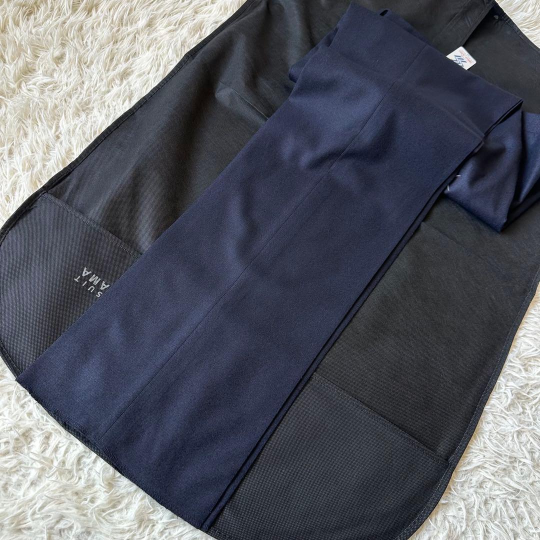 新品未使用　スーツ　ダブルブレスト　日本製生地　ネイビー　BE8　大きいサイズ