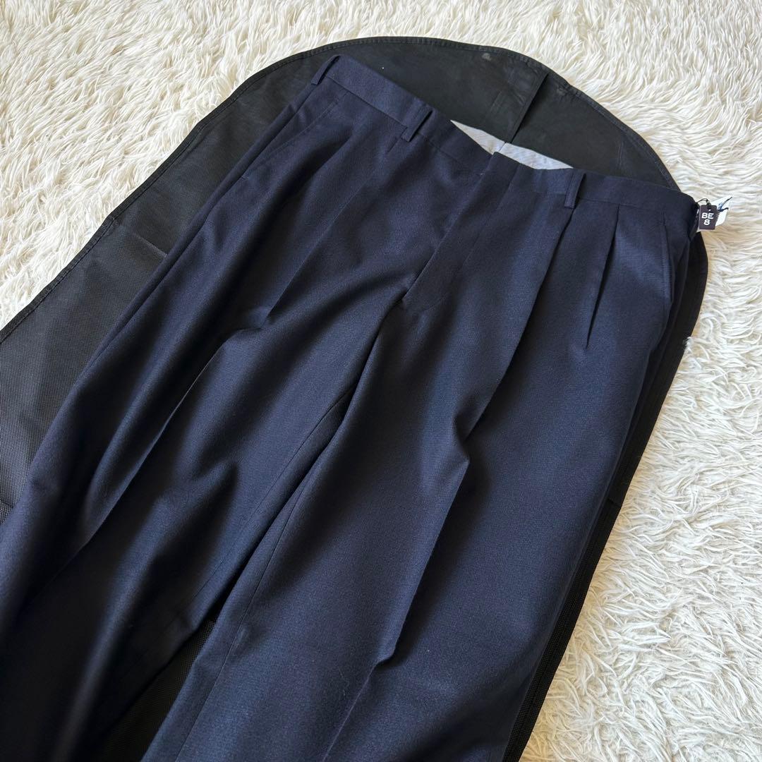 新品未使用　スーツ　ダブルブレスト　日本製生地　ネイビー　BE8　大きいサイズ