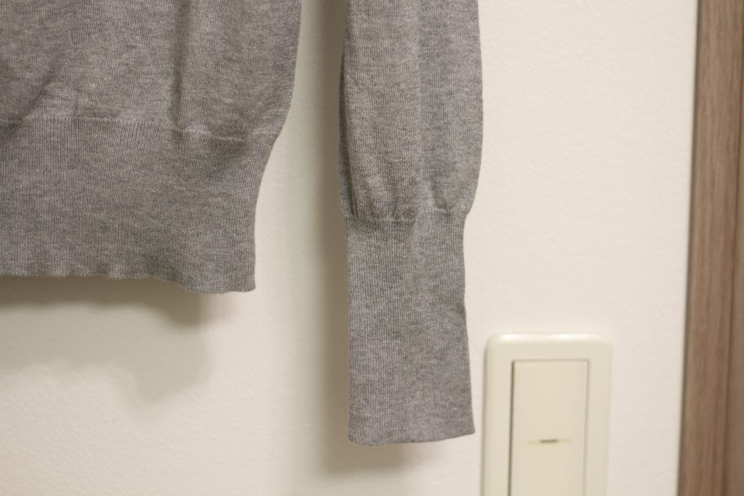 【美品/イタリア製】Drake's シルクコットン ニット ポロ 34(グレー