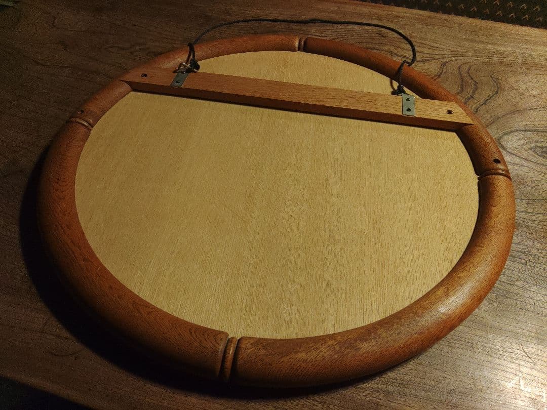希少　美品　ウォールミラー　オーバルミラー　無垢　重厚　壁掛け　鏡　ヴィンテージ