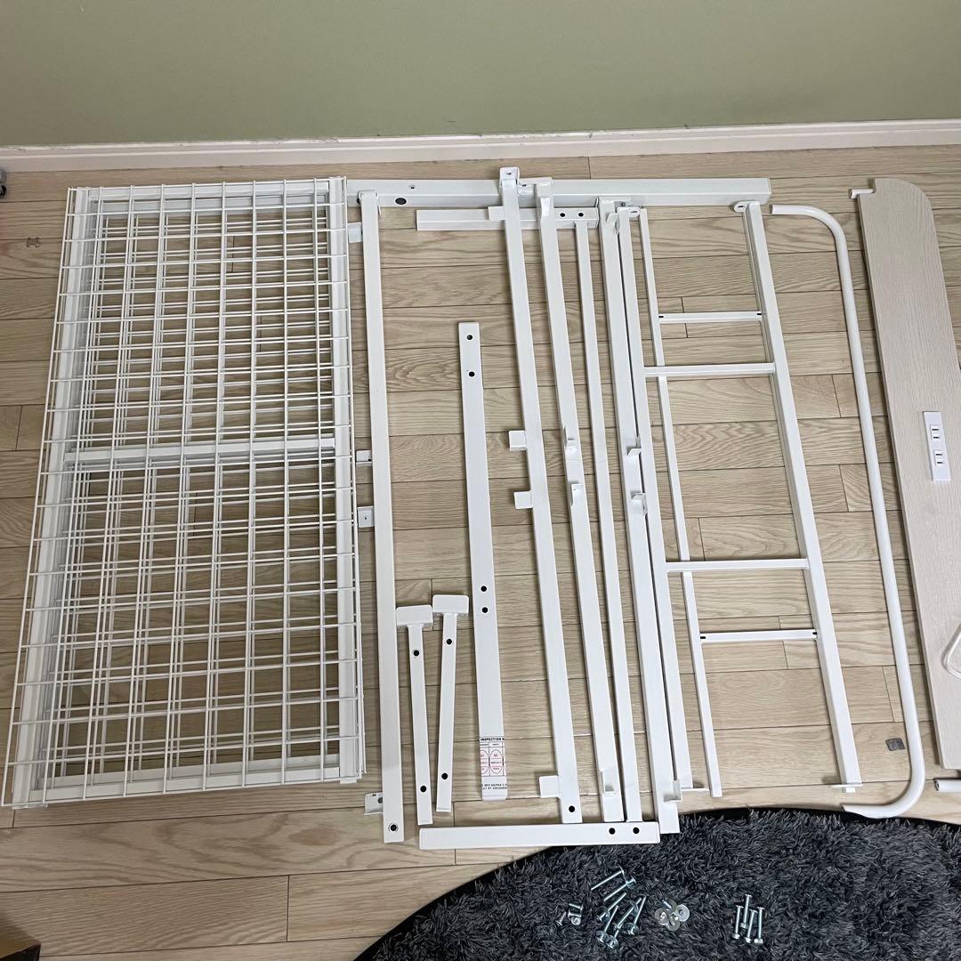 ニトリ　シングルパイプベッド バジーナC-STN WH コンセント付き