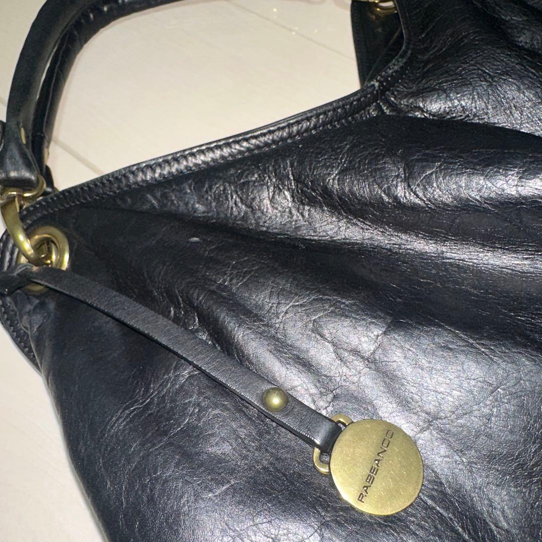 超美品archive レザーショルダーバッグ　黒