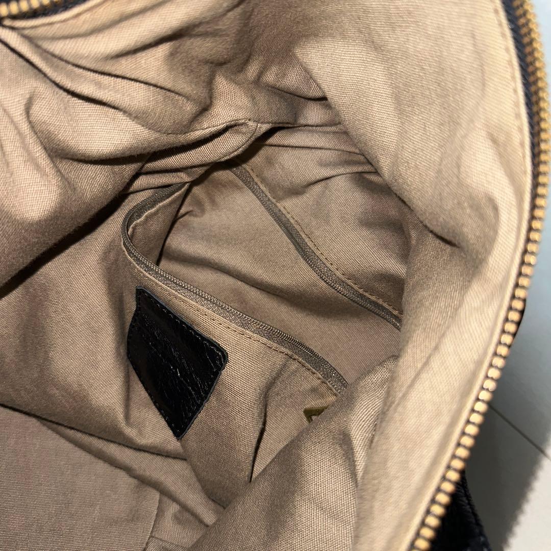 超美品archive レザーショルダーバッグ　黒