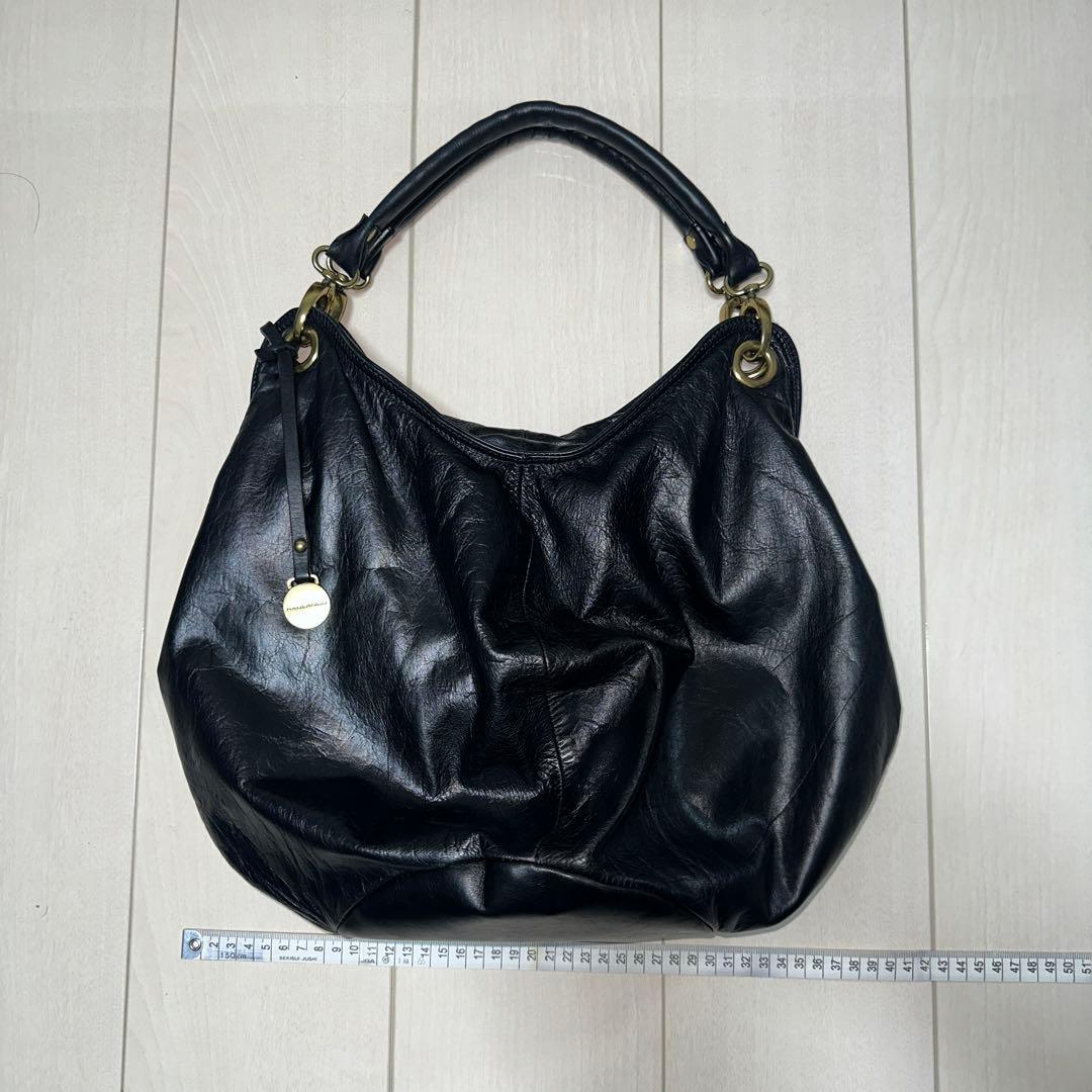 超美品archive レザーショルダーバッグ　黒