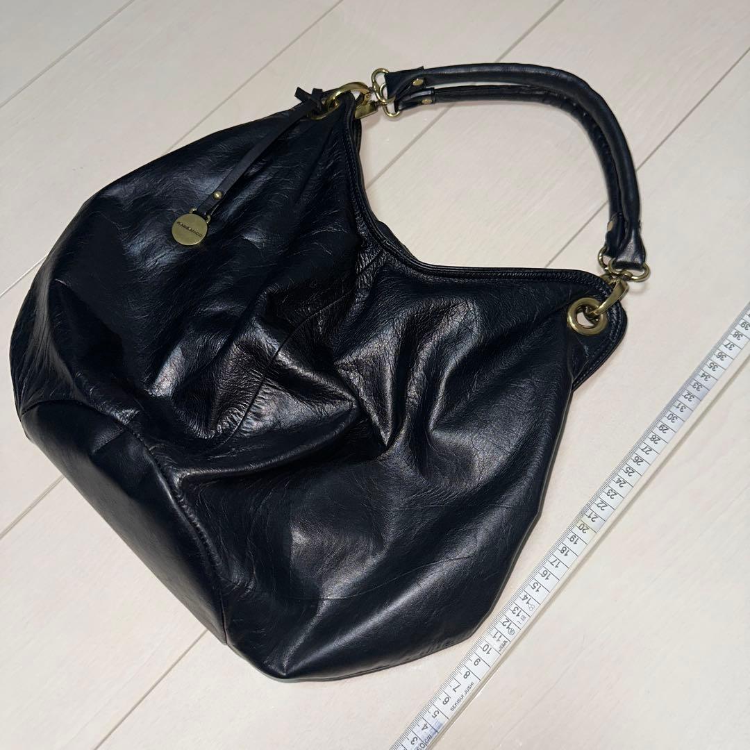 超美品archive レザーショルダーバッグ　黒