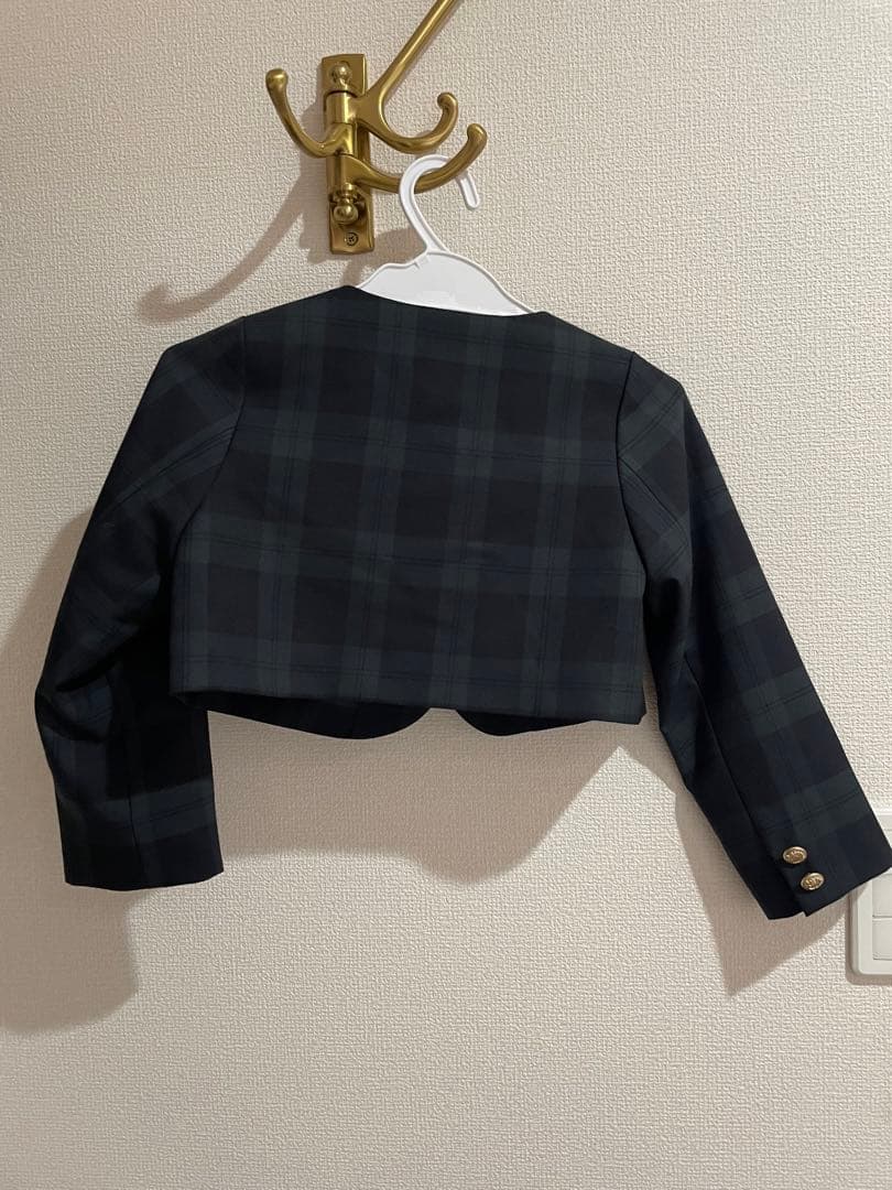 フォーマルドレス グリーン　ブラックウォッチ　 チェック柄　入学　入園　冠婚葬祭