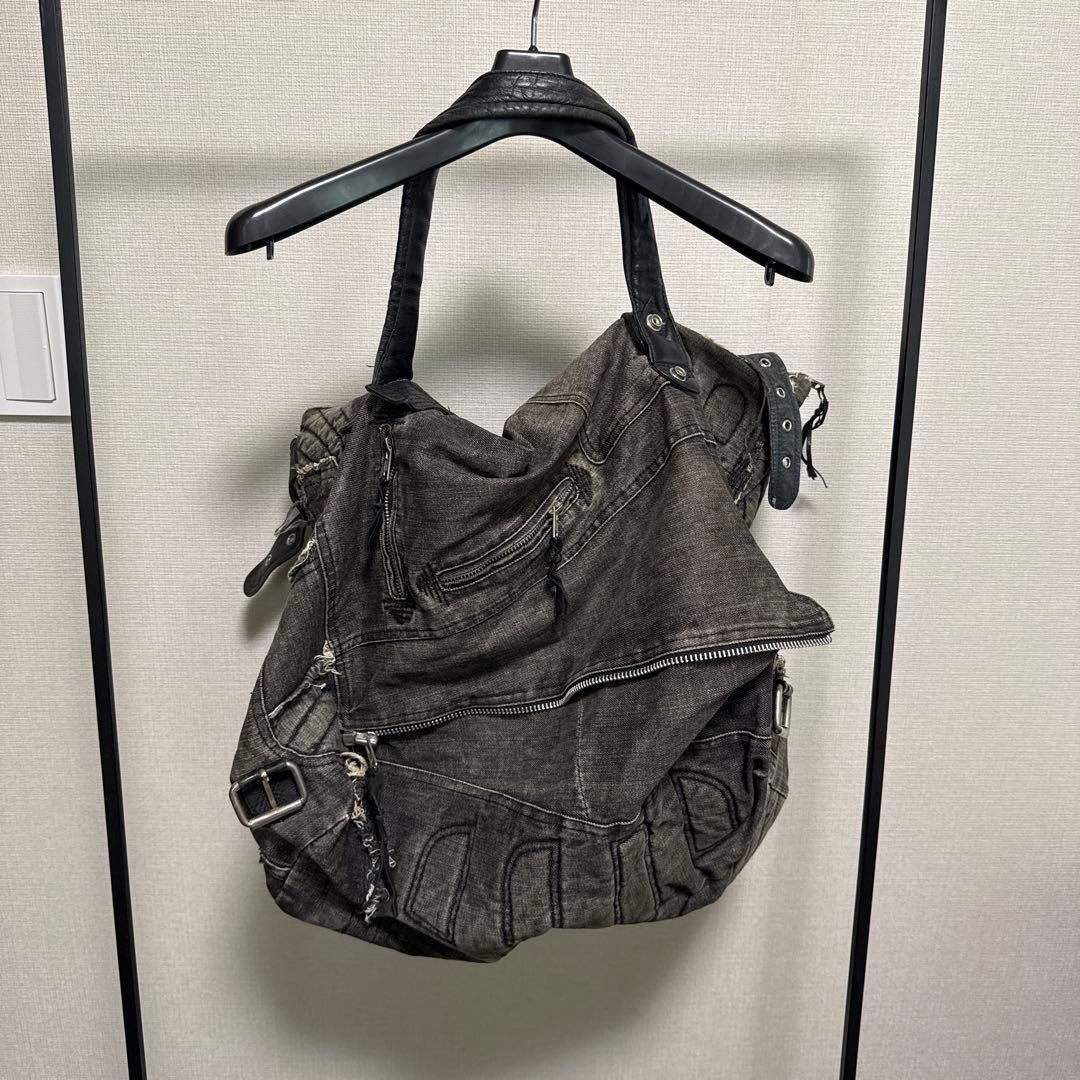 Vinti andrews ダークグレー トートバッグ デニム風