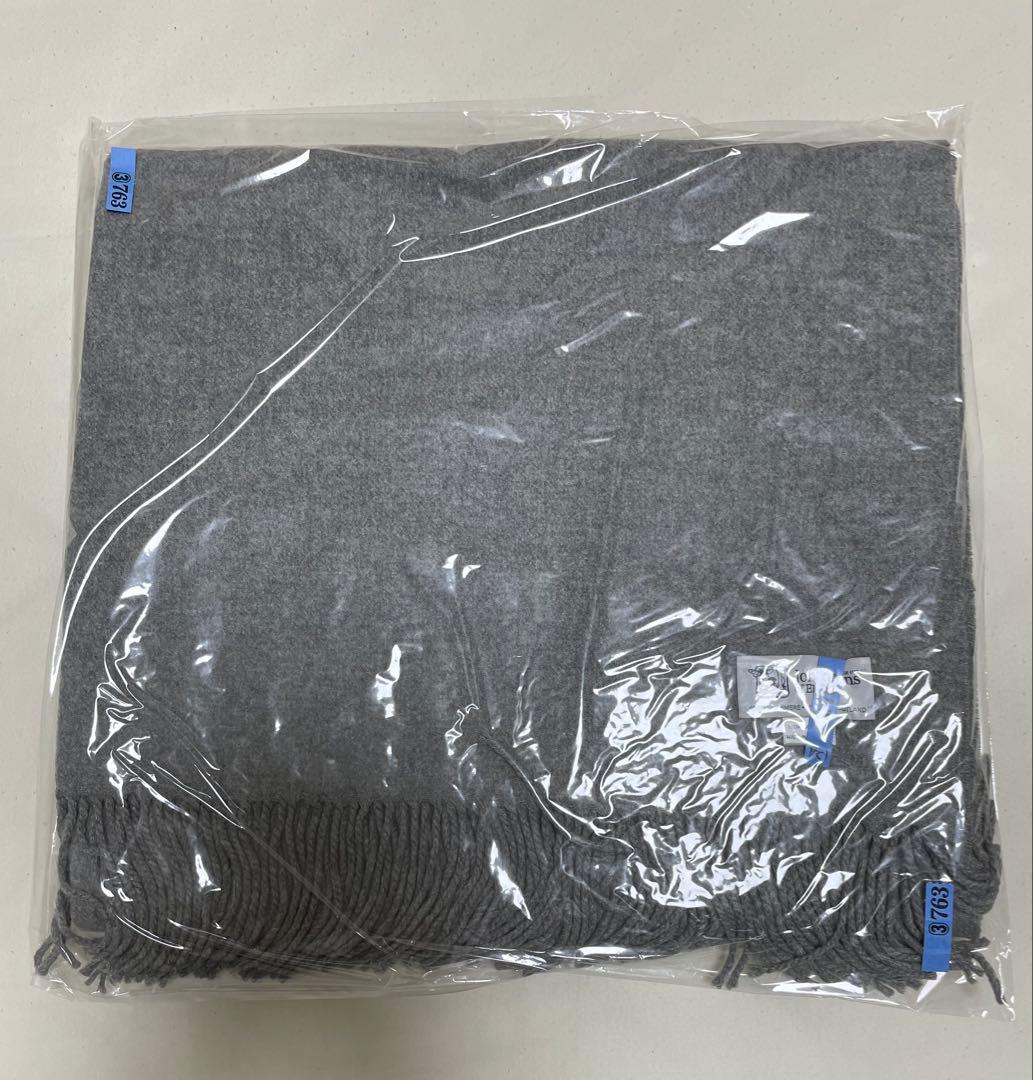 ジョンストンズ　カシミヤ　大判ストール　ライトグレー