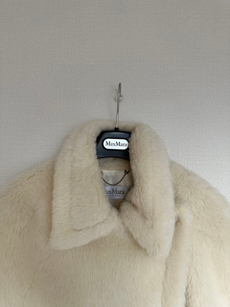 MaxMara テディベア　ケープ　コート　ポンチョ　ホワイト　マックスマーラ