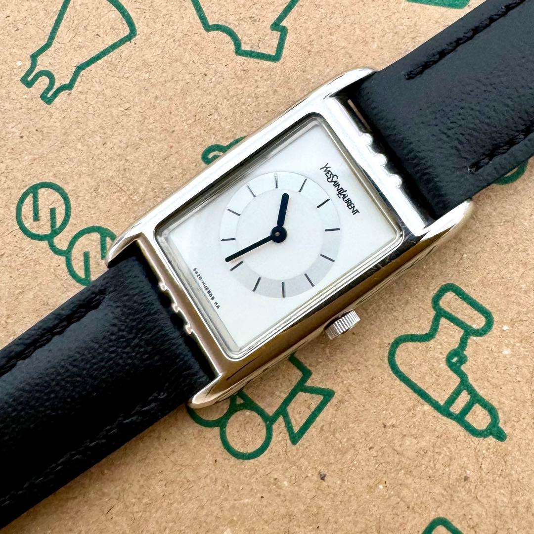 【希少】Yves Saint Laurent 腕時計 スクエア レディース SS