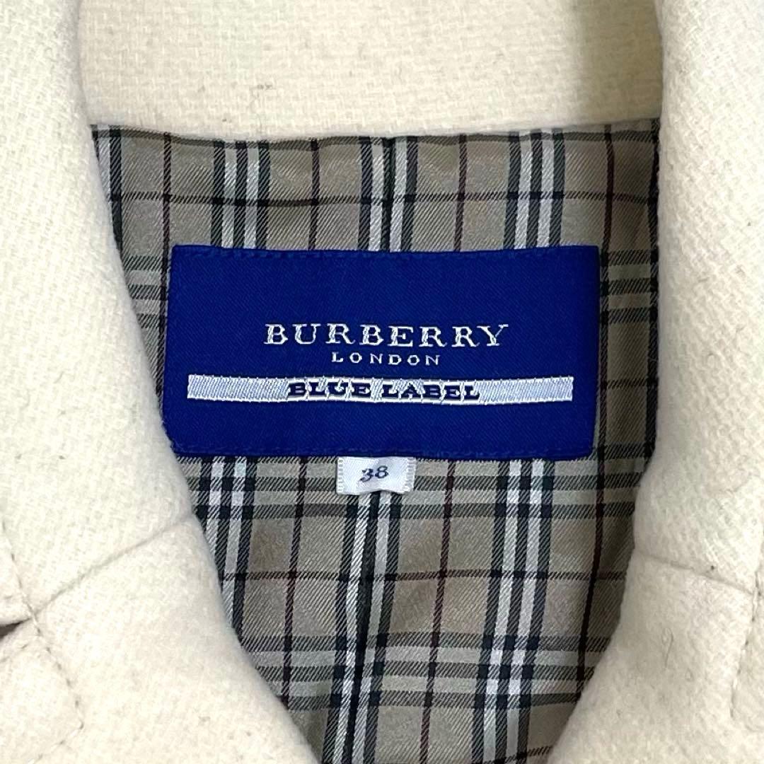 バーバリーブルーレーベル Pコート ピーコート ノバチェック ウール 38