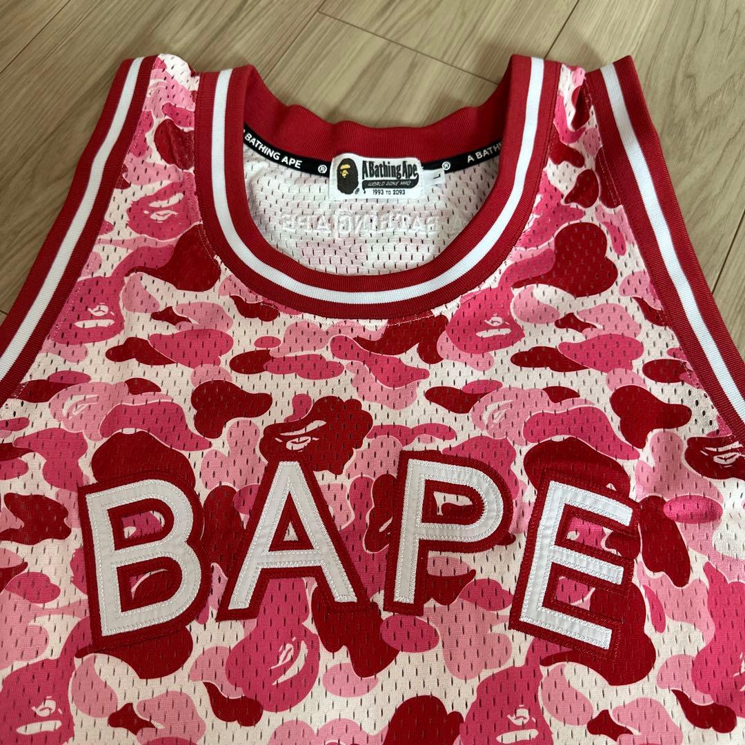 値下げ‼️A BATHING APE エイプ　ピンク　タンクトップ　迷彩