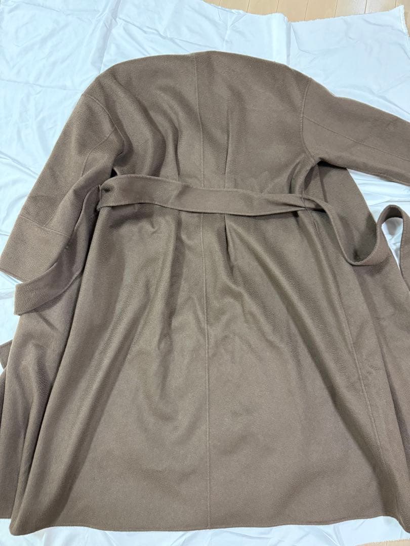 アナイ　カシミアウールリバーコート カシミヤ混 ノーカラーコート　ロングコート