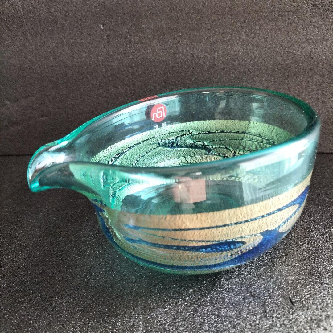 青森伝統工芸品　津軽びいどろ金彩碧瑠璃酒器セットと九谷青粒鉄仙　2個セット