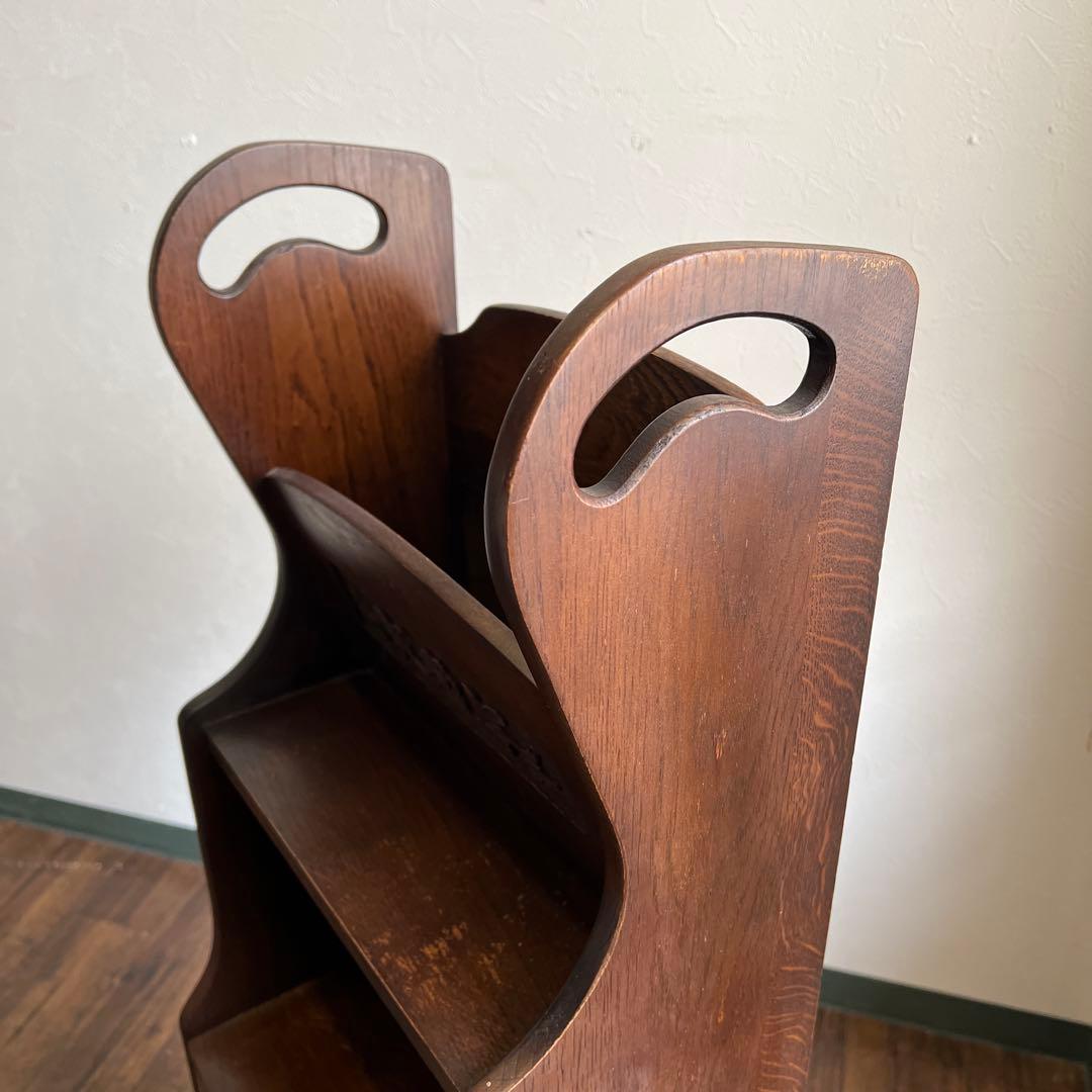 k351r120 英国らしい装飾のアンティーク家具 木製マガジンキャビネット