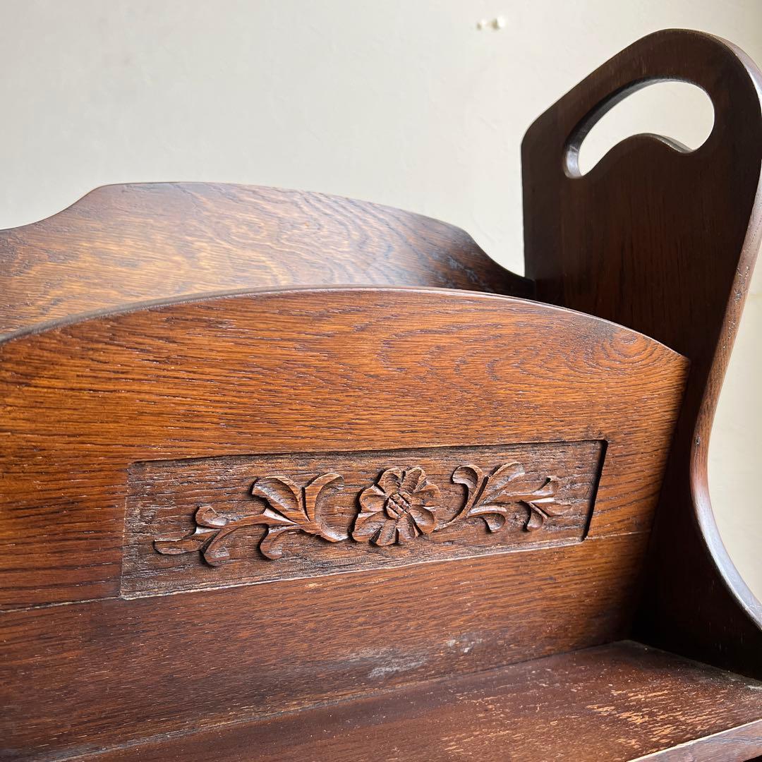 k351r120 英国らしい装飾のアンティーク家具 木製マガジンキャビネット