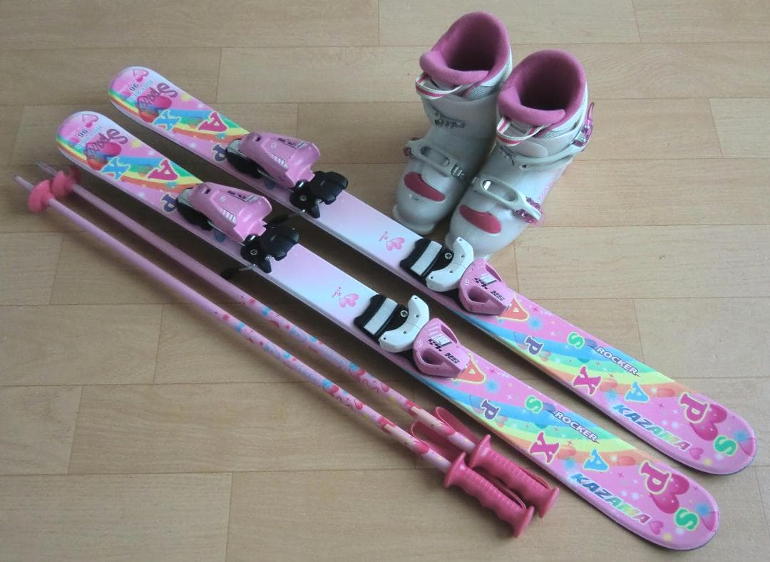 ■■11月限定■送料無料■KAZAMA子供用スキーセット96/20■WAX済■■