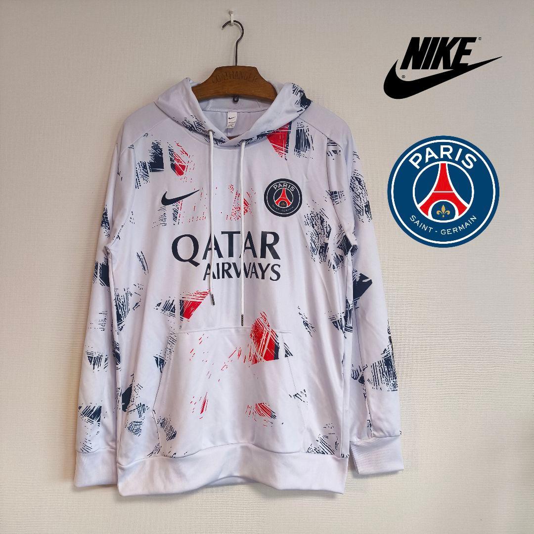 未使用　パリ・サンジェルマン　ナイキ　24/25　パーカー　ホワイト　Mサイズ